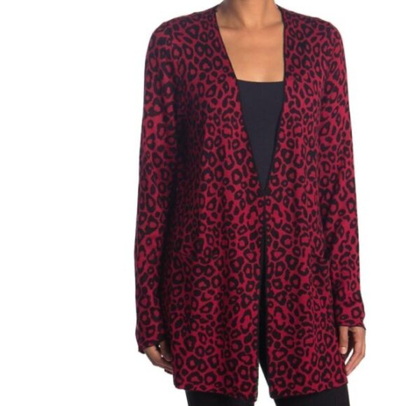 Joseph A Lightweight Doubleknit Sweater Modern Leopard - Picture 1 of 3